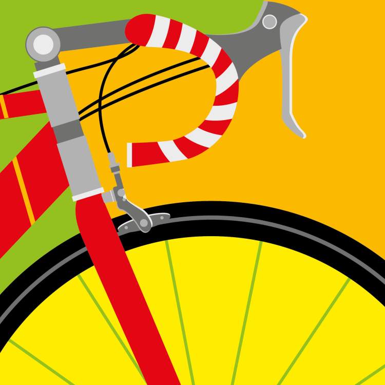 Illustration colorée de vélo en gros plan