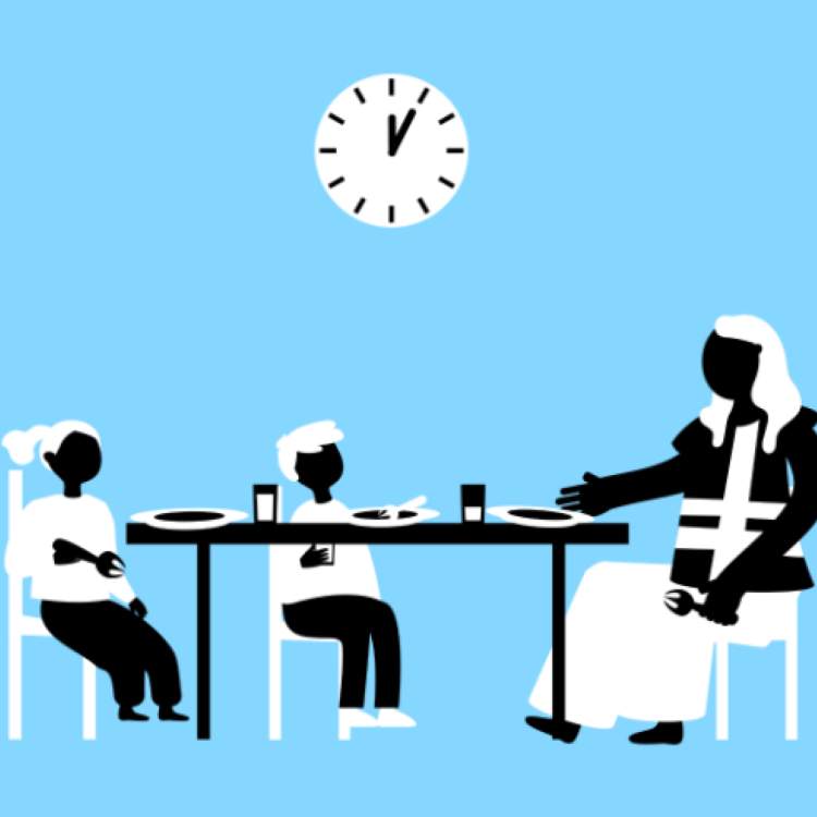 Illustration représentant un accueil parascolaire du midi 