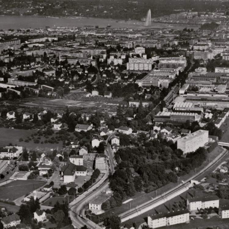 Vue aérienne de Châtelaine en 1960
