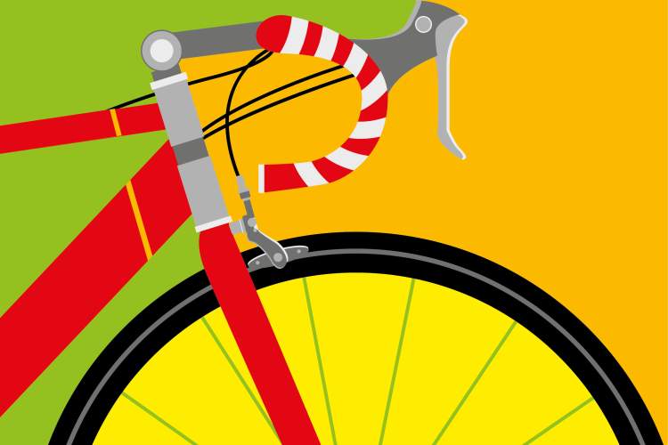 Illustration colorée de vélo en gros plan